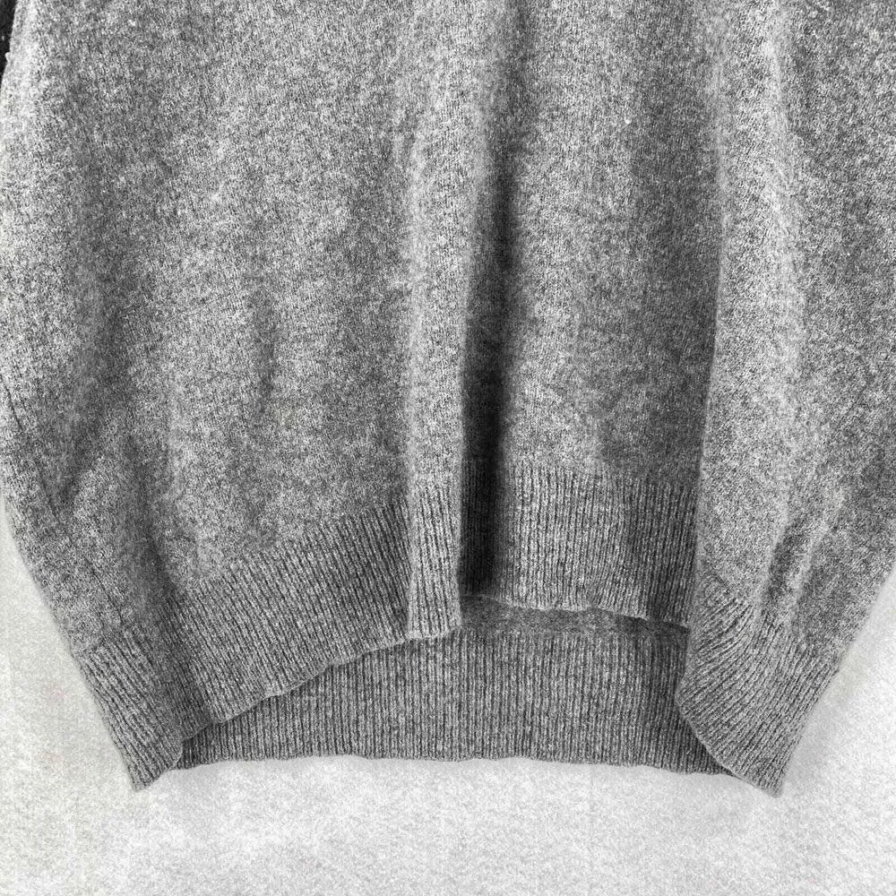 J Crew Fisherman Ragg‎ Sweater Mens XL 100% Lambswool Shawl Collar Gray Grandpa